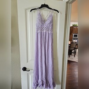 HYFVE Lavender Lace Maxi Dress